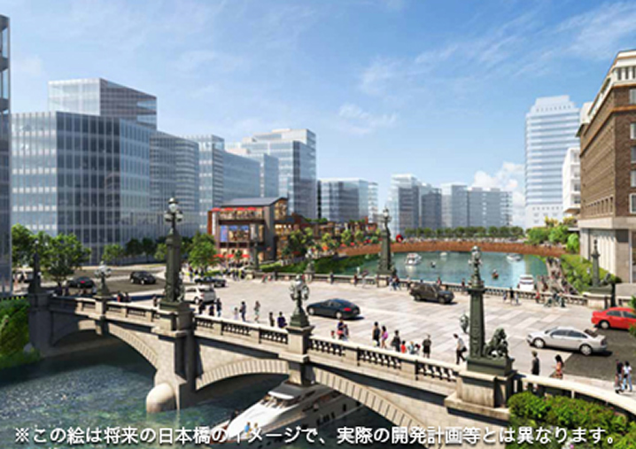 ※この絵は将来の日本橋のイメージで、実際の開発計画等とはことなります。